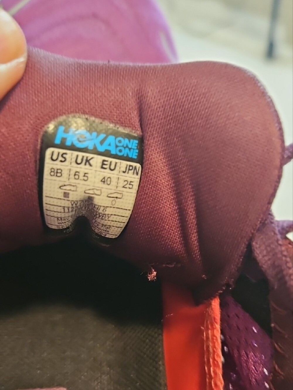 Hoka Women's Plum and Pink ARAHI 6 Running Sneakers - Picture 6 of 7